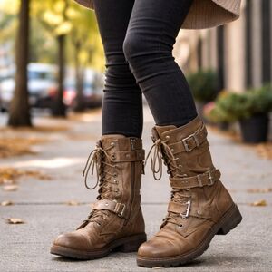 Charles by Charles David Brown Lace Up Boots Size 6